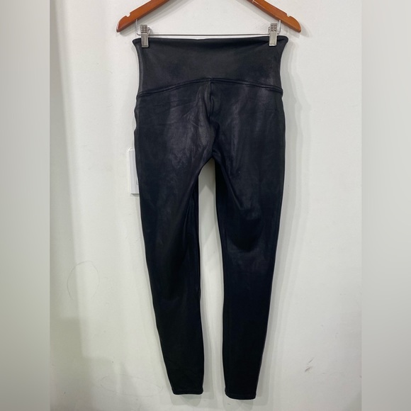 Spanx Faux Leather Shiny Leggings Black M - Picture 5 of 14